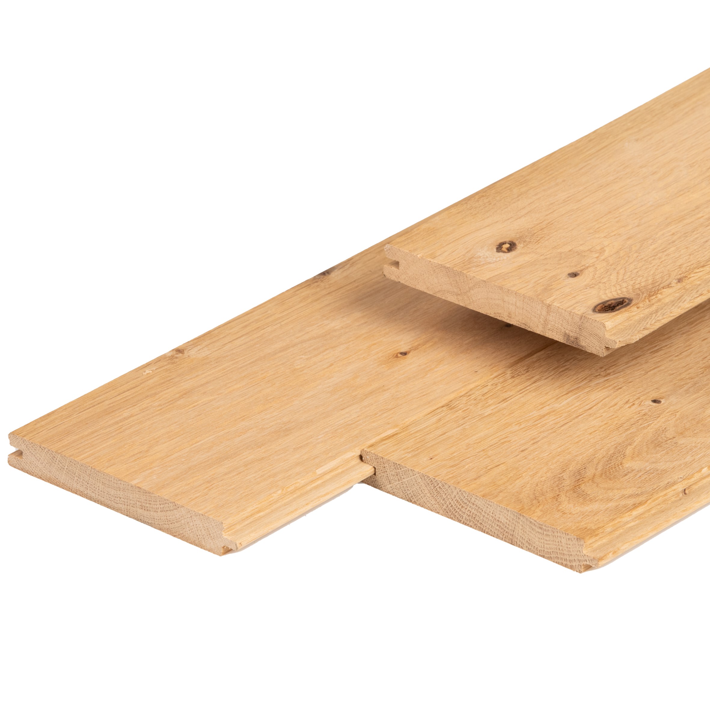 Eiche N&F-bretter 1,8 x 13,0 x 250 cm, getrocknet, gehobelt, 2 Seiten Fase