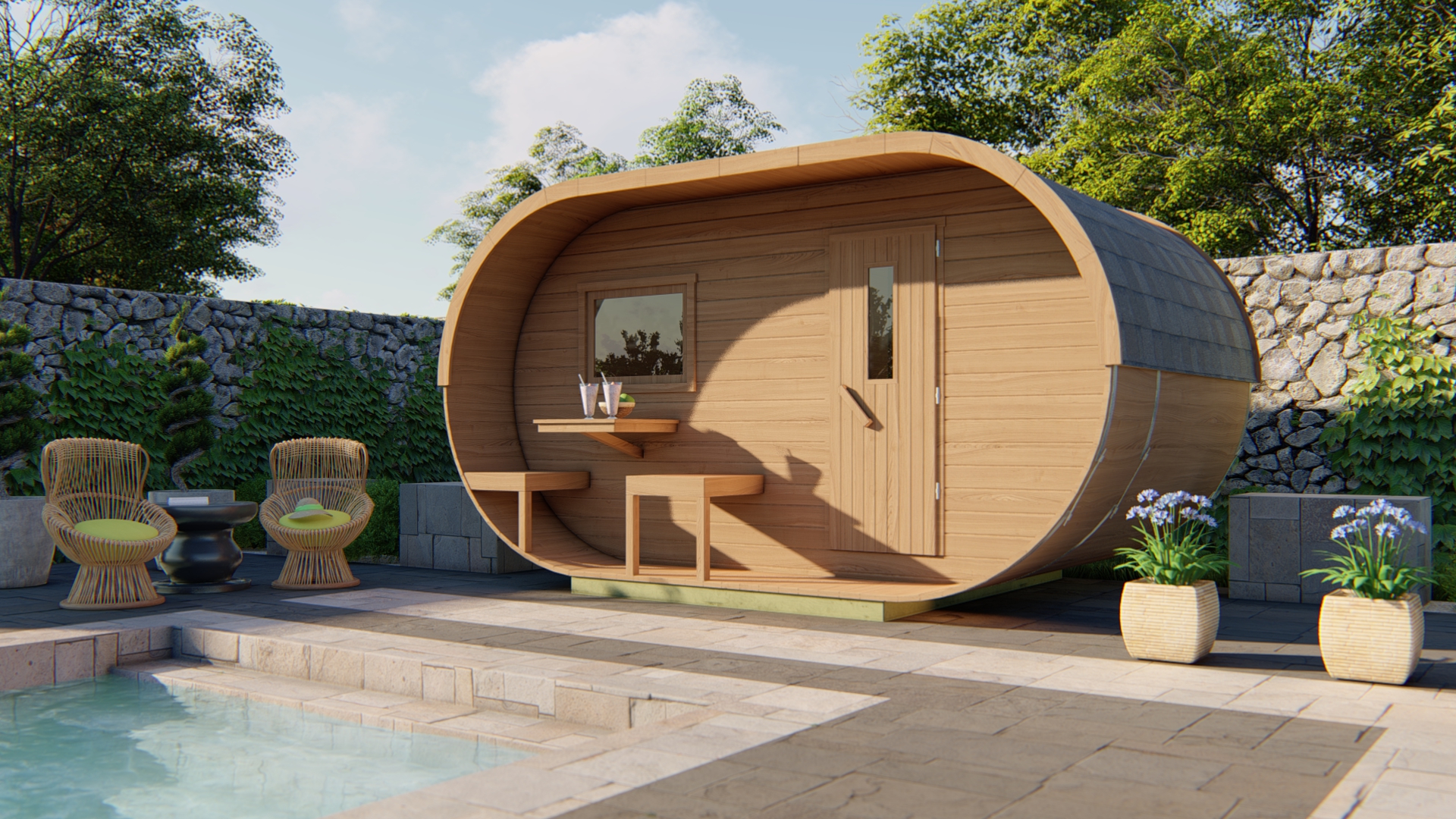 Sauna Oval | 28/42 mm | onbehandeld