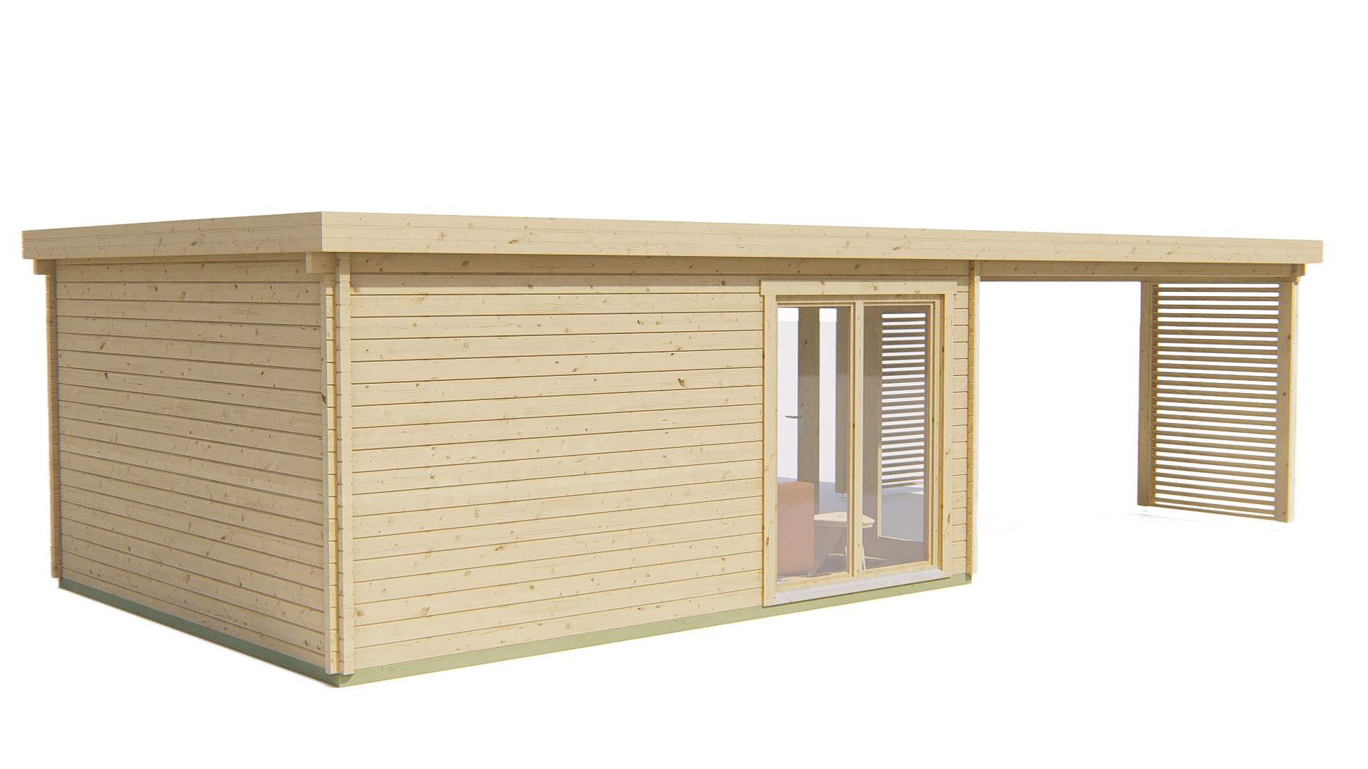 Blokhut - Tuinhuis Casper | 58 mm | vuren honinggeel geïmpregneerd