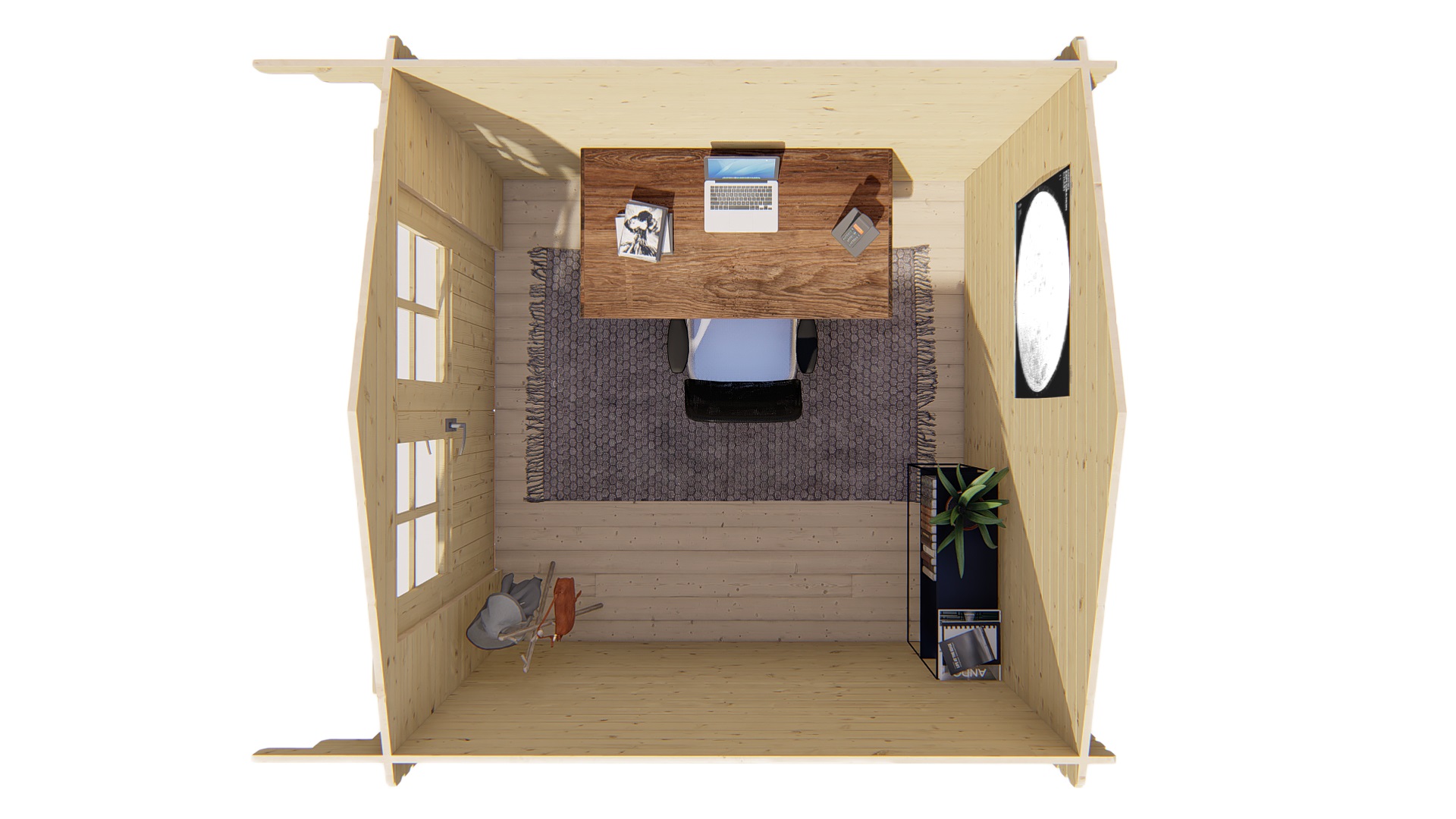 Blockhütte – Gartenhaus Gitte | 28mm | braun imprägniert
