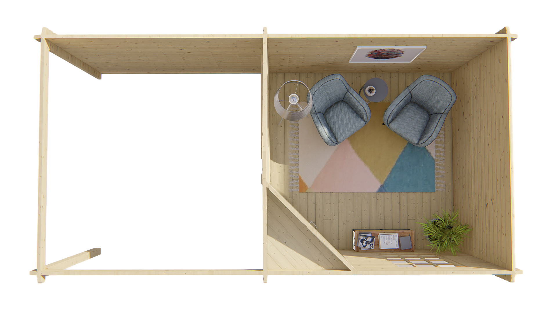 Blockhütte – Gartenhaus Jutta | 44mm | gelb imprägniert