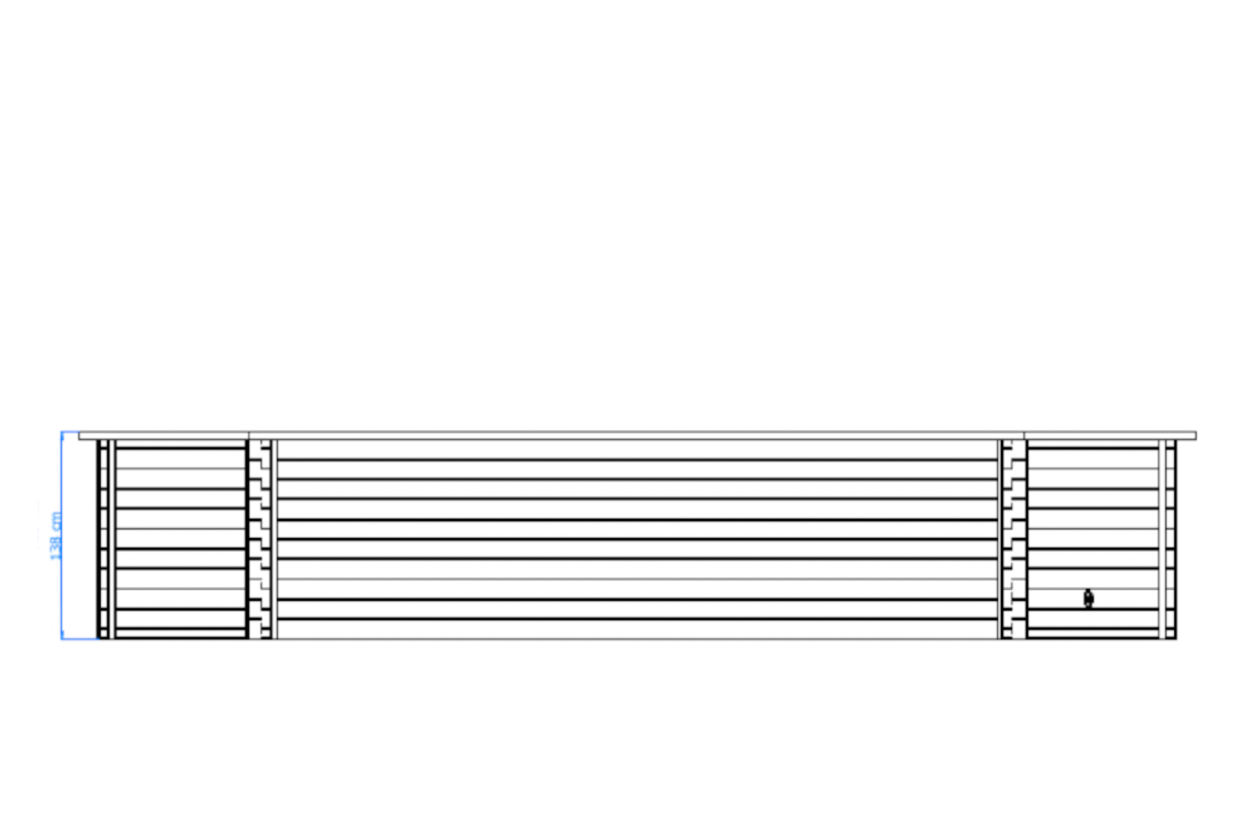 Luxe houten zwembad Cas Abou 814 x 460 x 138 cm