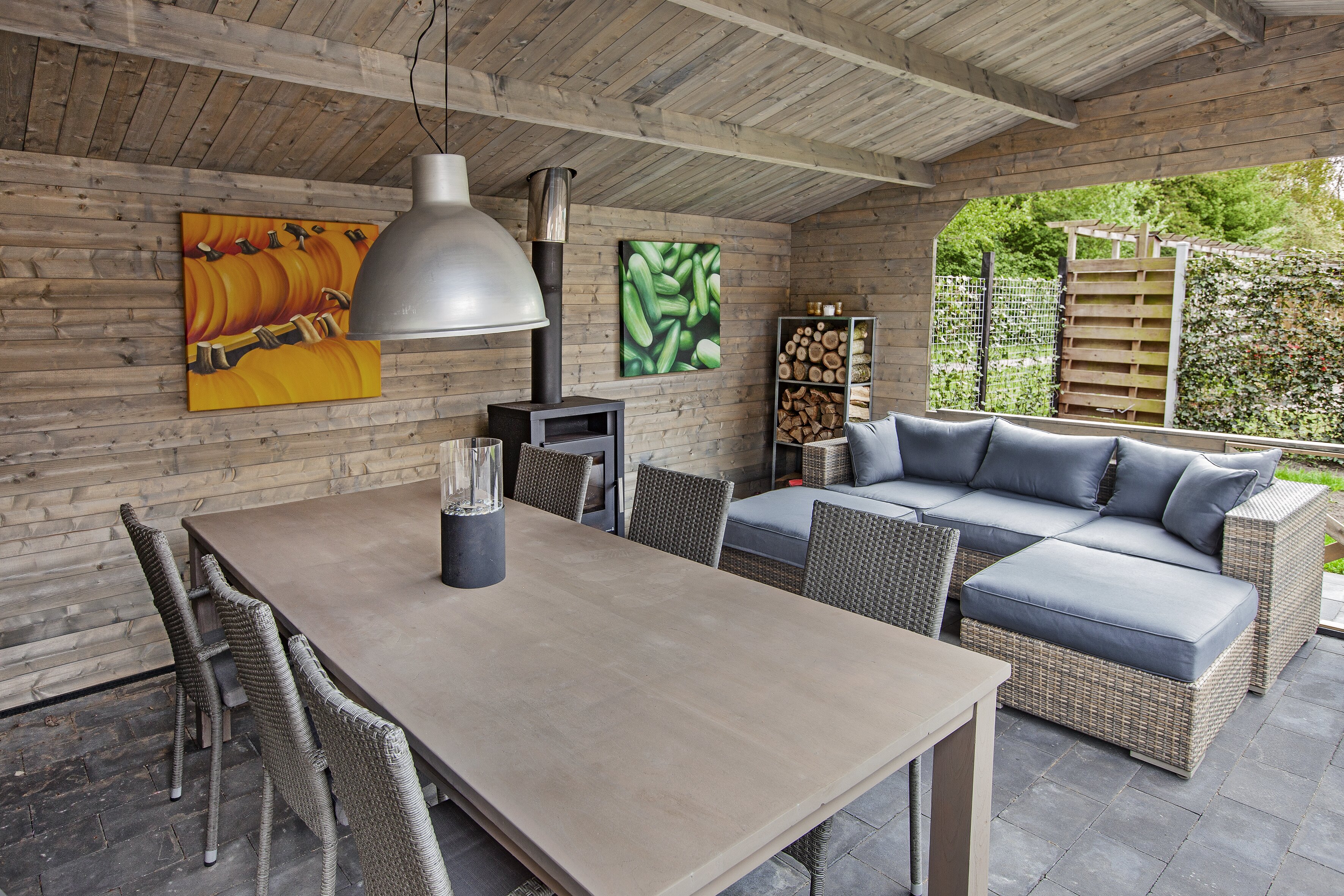 Blokhut - Tuinhuis Mokka | 40 mm | vuren groen geïmpregneerd Blokhut - Tuinhuis Mokka | 40 mm | vuren groen geïmpregneerd