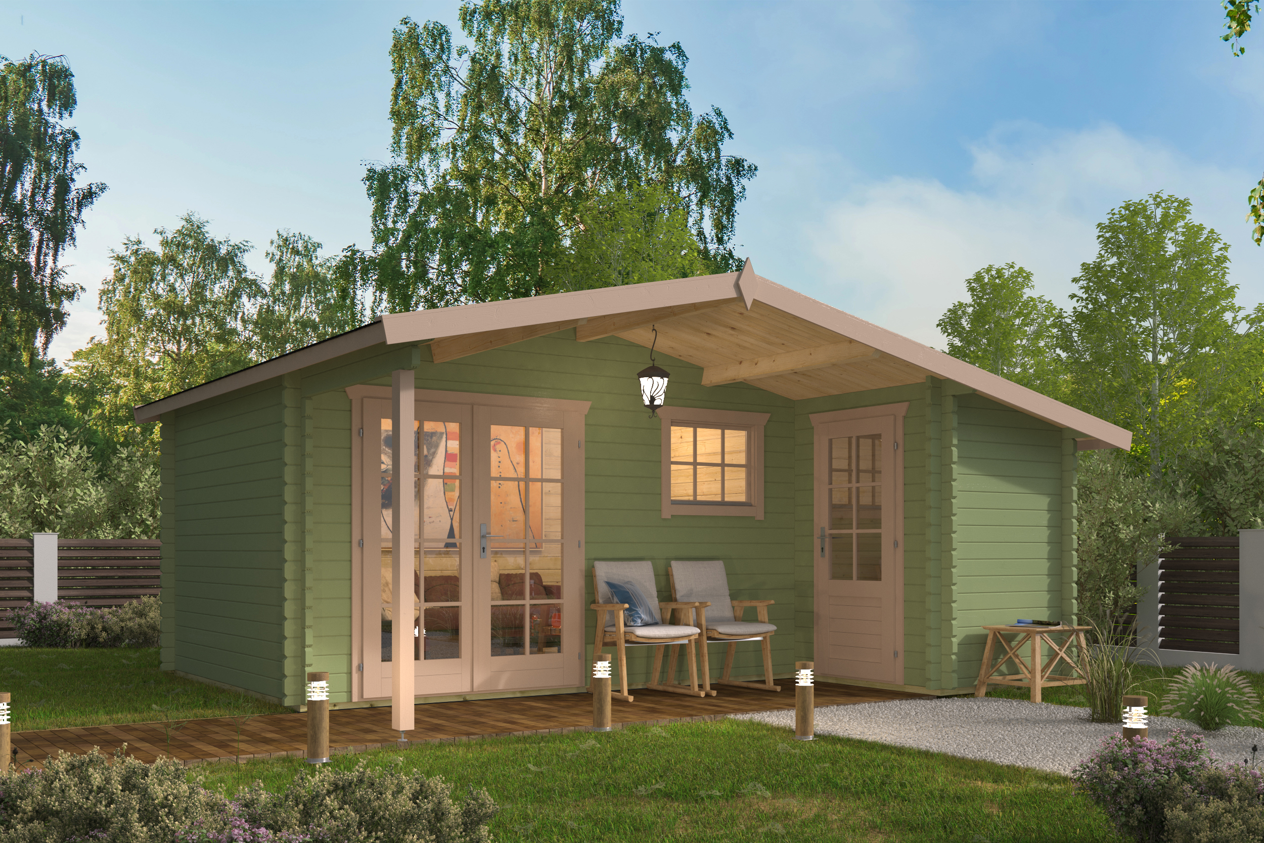 Blokhut - Tuinhuis Wolfgang | 44 mm | vuren onbehandeld