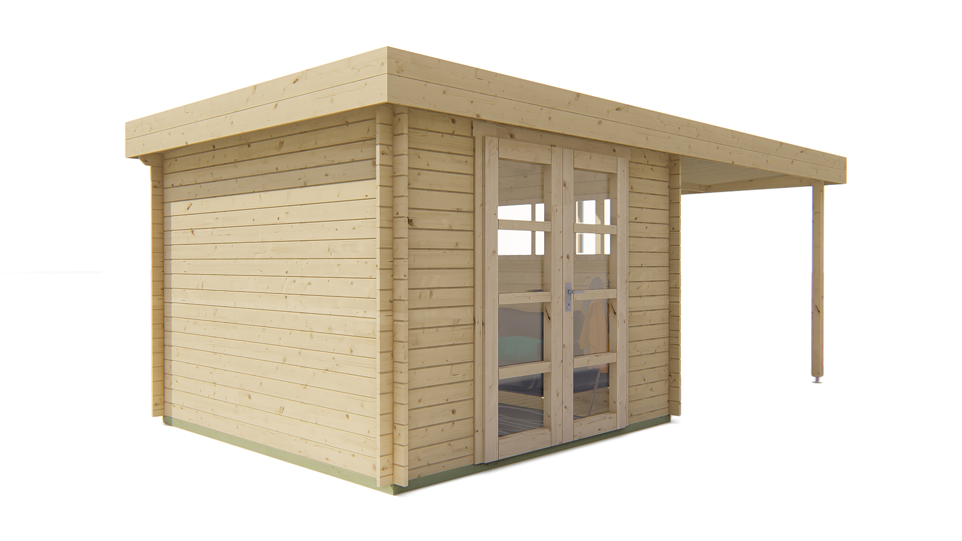 Blokhut - Tuinhuis Dellinger | 28 mm | vuren honinggeel geïmpregneerd Blokhut - Tuinhuis Dellinger | 28 mm | vuren honinggeel geïmpregneerd