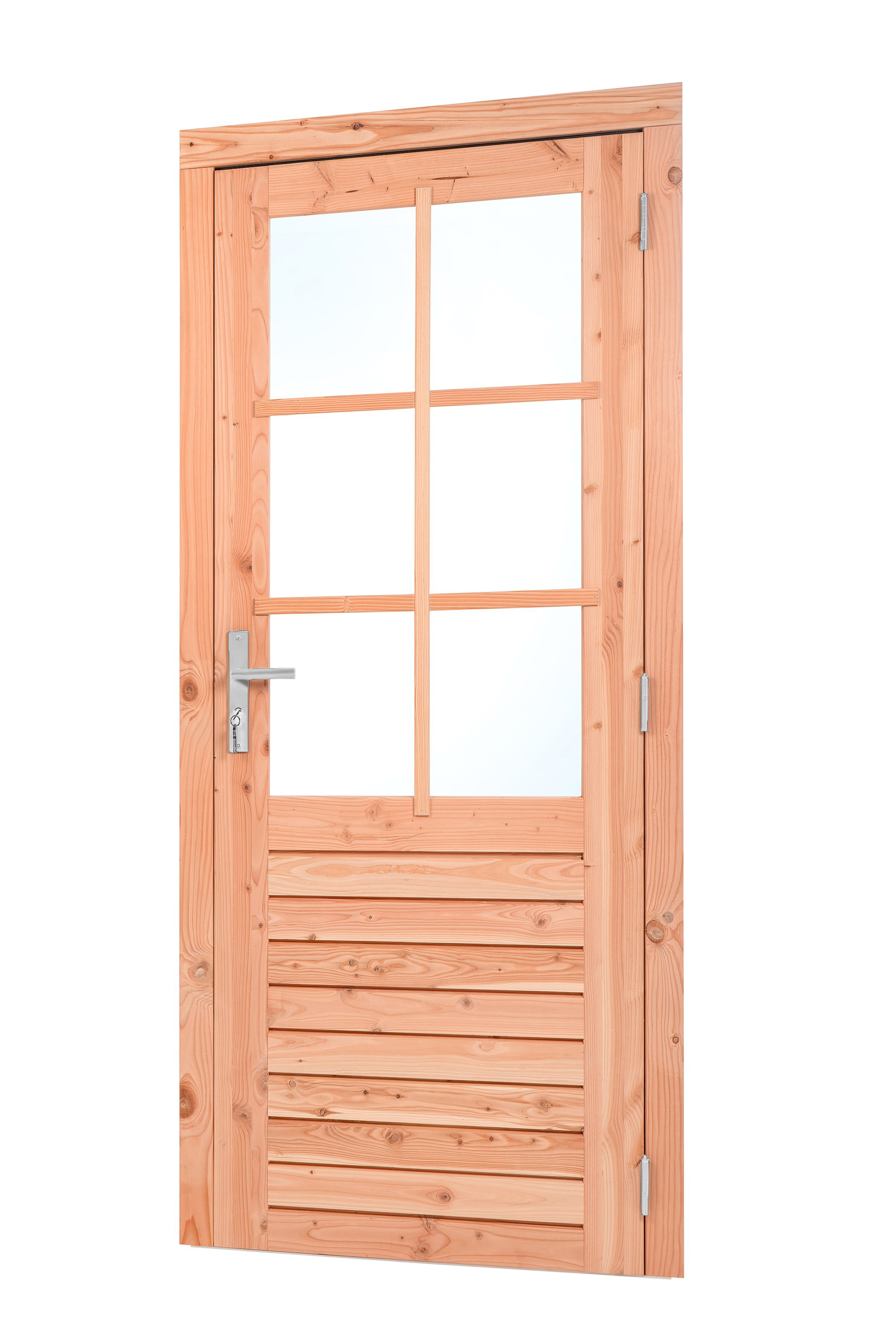 Red Class Wood enkele glas deur, 6-ruits RD Enkele glasdeur B1000 x H2050 mm buitenmaat (rvs beslagset)