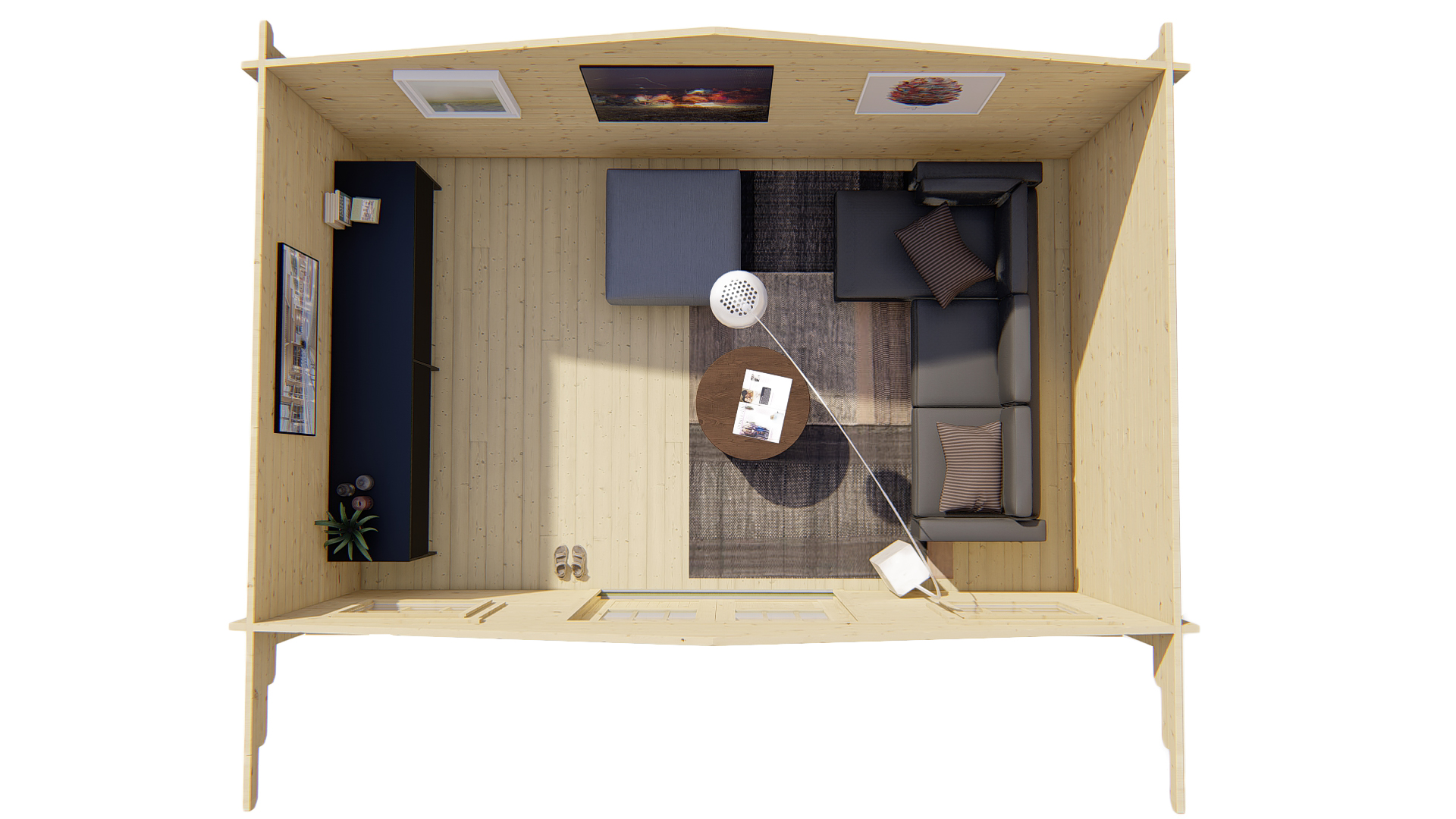 Blokhut - Tuinhuis Karen | 40 mm | groen geïmpregneerd Blokhut - Tuinhuis Karen | 40 mm | groen geïmpregneerd