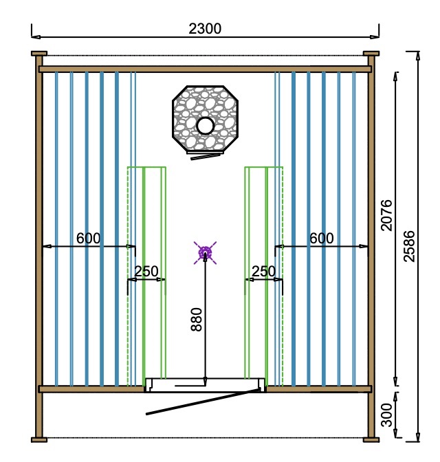 Sauna POD Tolva 260 cm | 42 mm | Thermowood