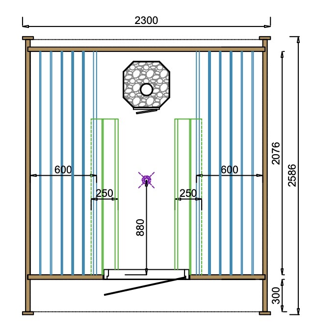POD sauna 260cm - Thermowood Tolva