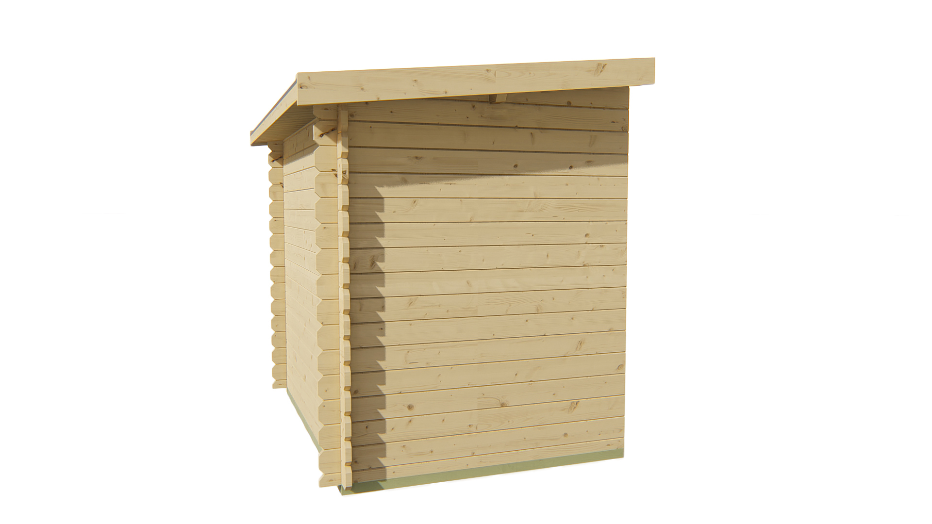 Blokhut - Tuinhuis Aanbouw | 44 mm | vuren groen geïmpregneerd