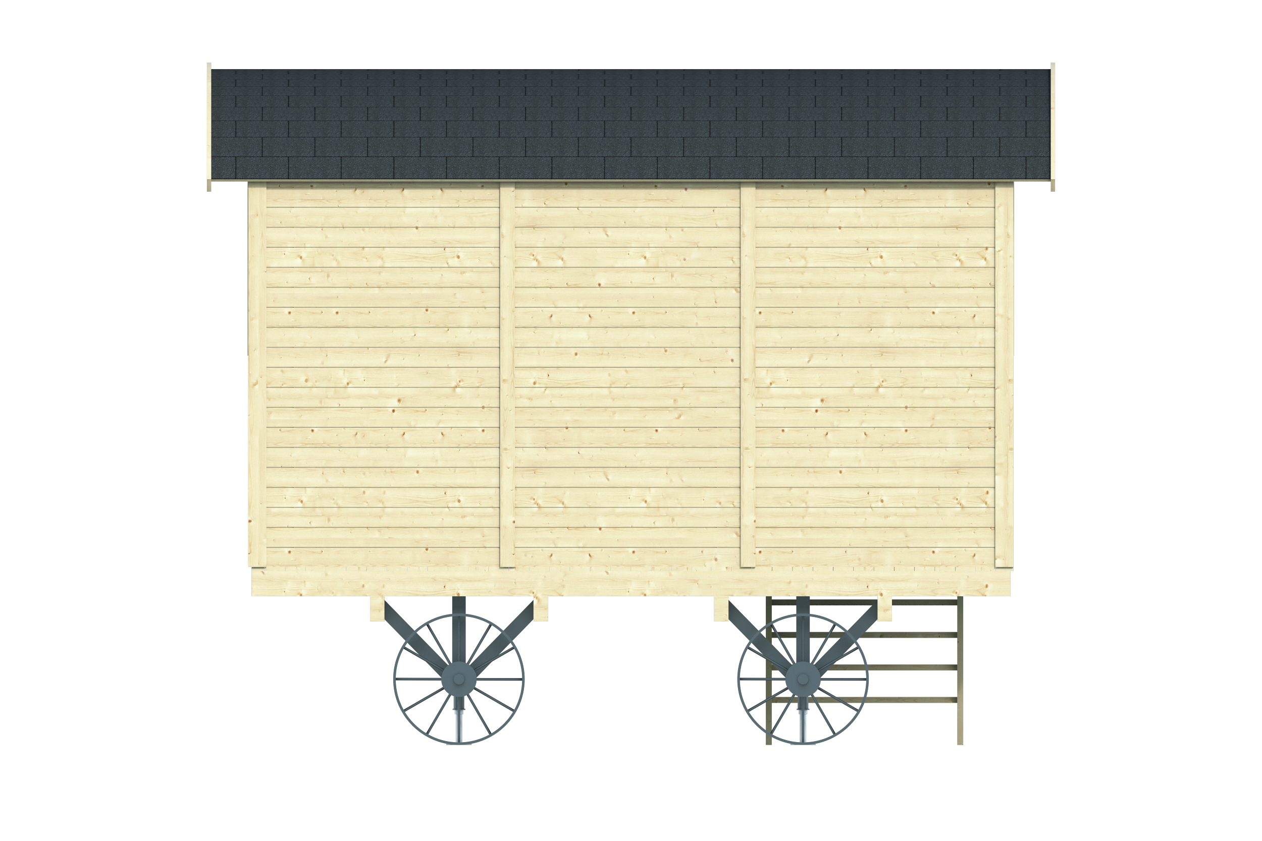 Circuswagen Joey | 19mm | vuren onbehandeld | 360 x 240 cm | excl. onderstel