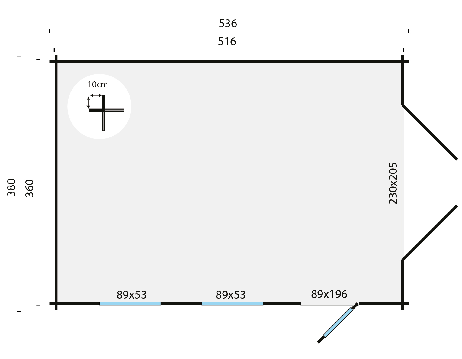 Garage Marketta | 44 mm | vuren onbehandeld