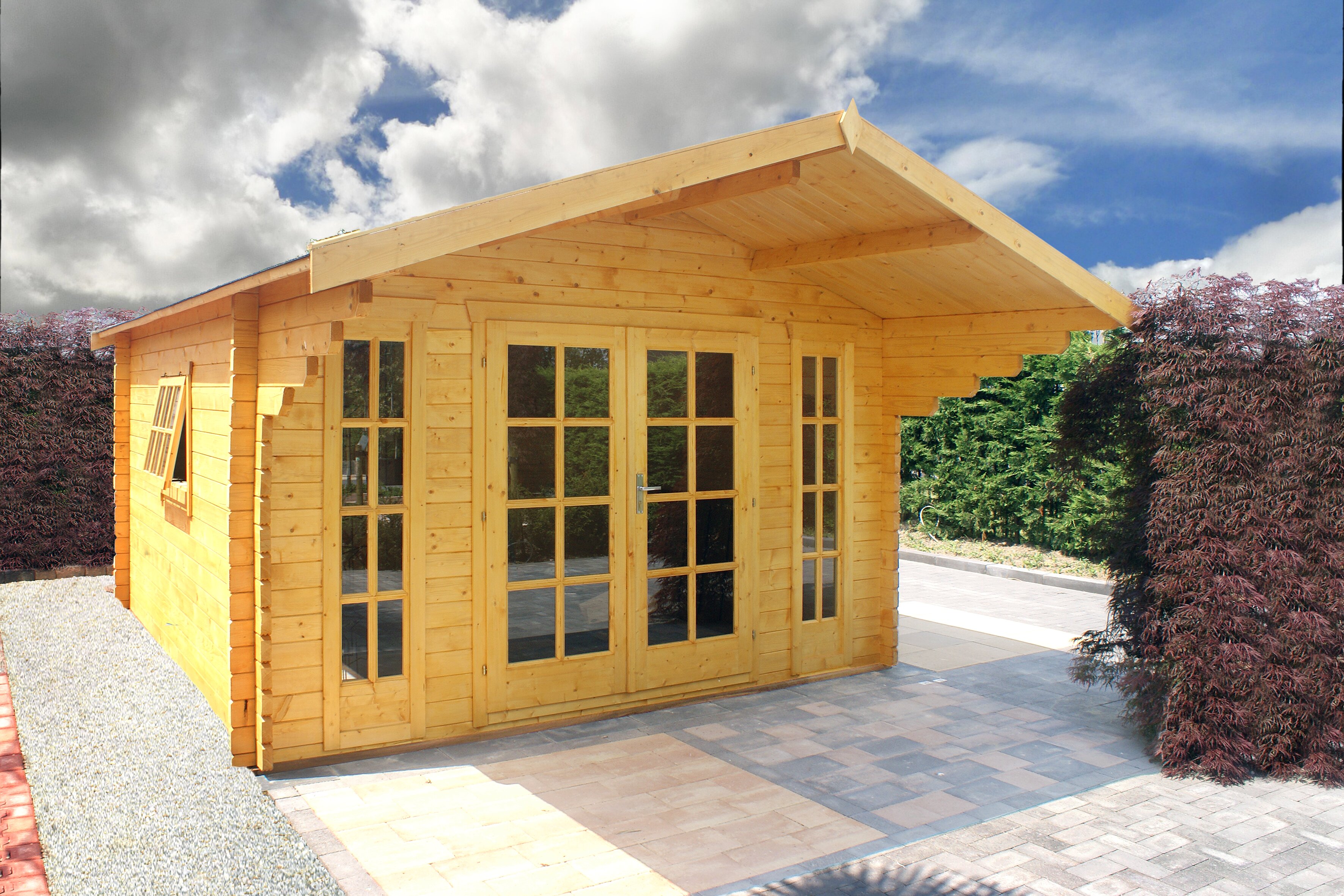 Blokhut - Tuinhuis Sören | 44 mm | vuren groen geïmpregneerd Blokhut - Tuinhuis Sören | 44 mm | vuren groen geïmpregneerd